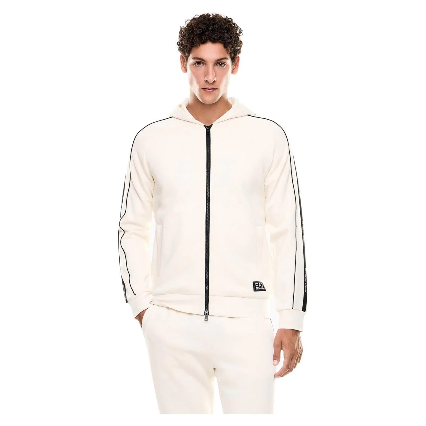 EMPORIO ARMANI 7 EA7 TRAIN LOGO TAPE HOODIE FZ - Image 2