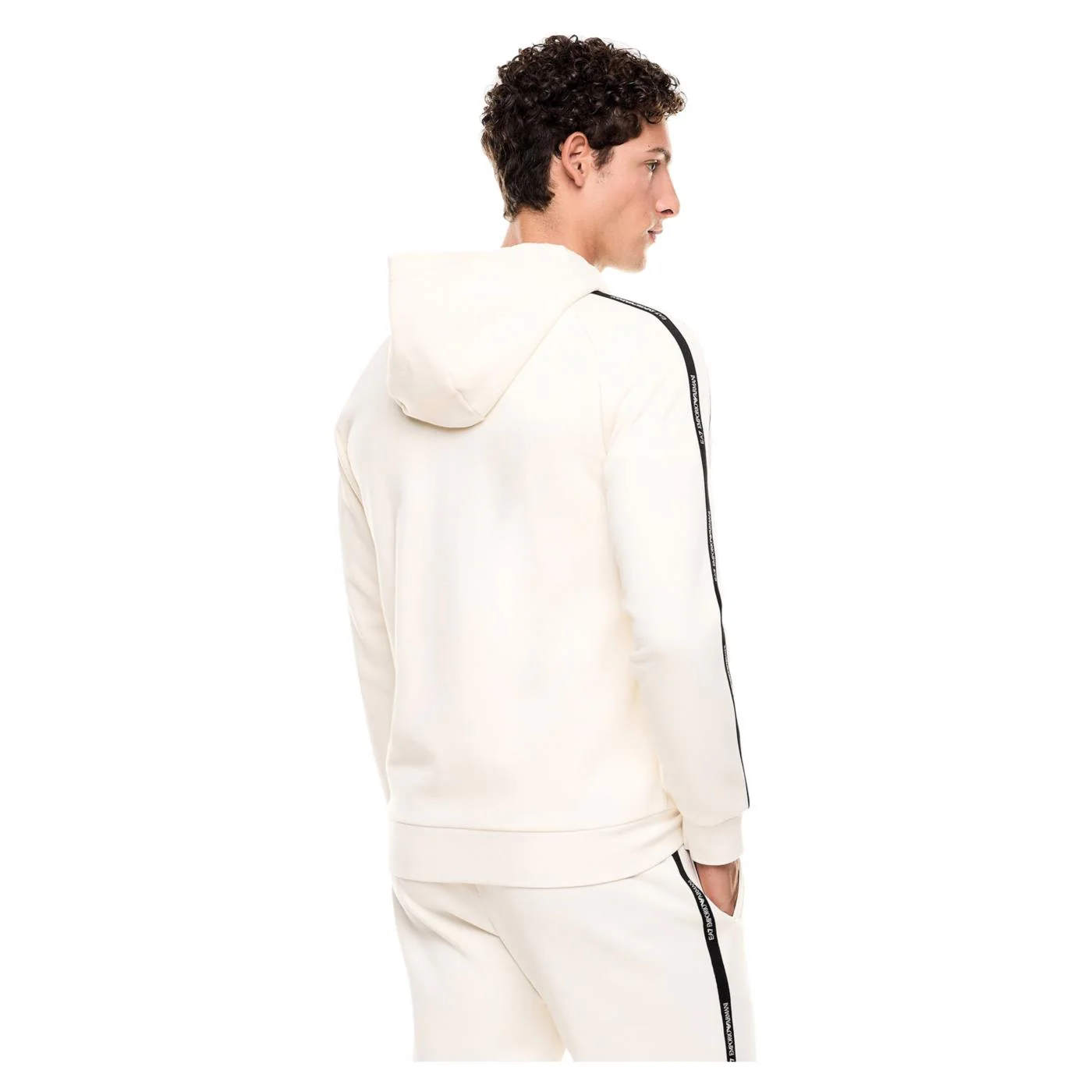 EMPORIO ARMANI 7 EA7 TRAIN LOGO TAPE HOODIE FZ - Image 3