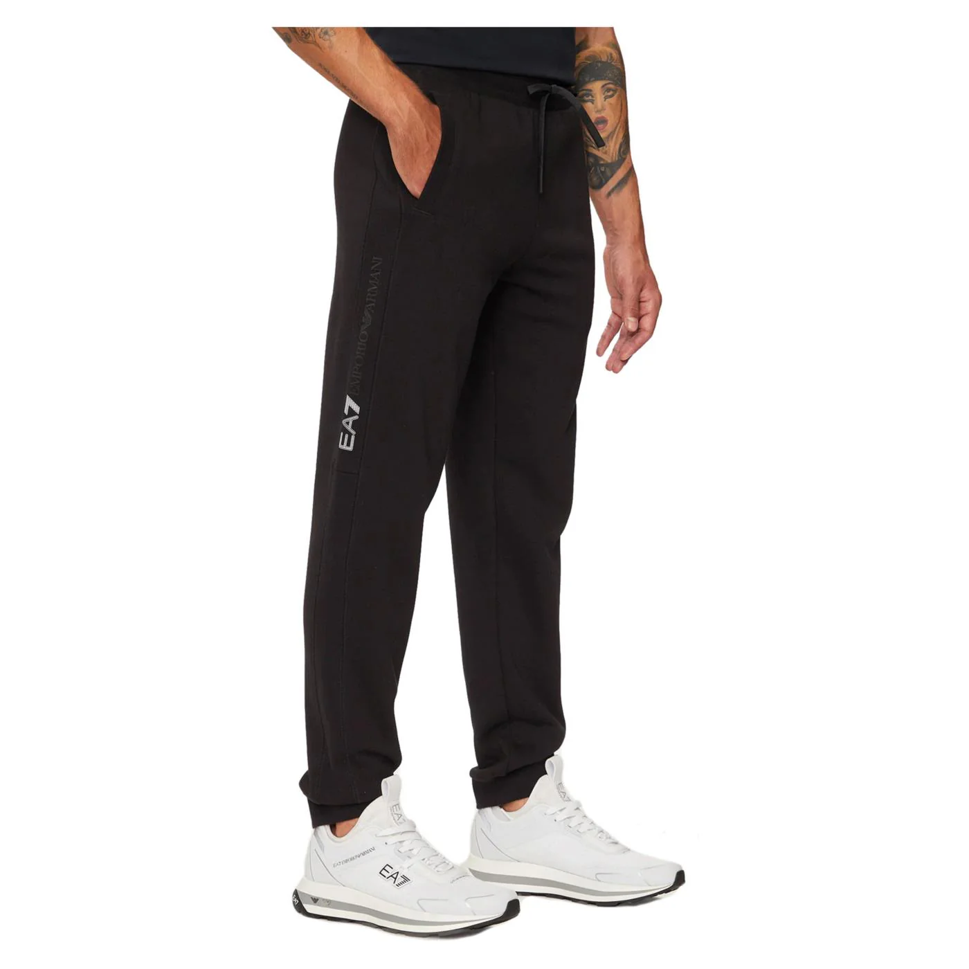 EMPORIO ARMANI 7 EA7 TRAIN LOGO TAPE PANTS - Image 4