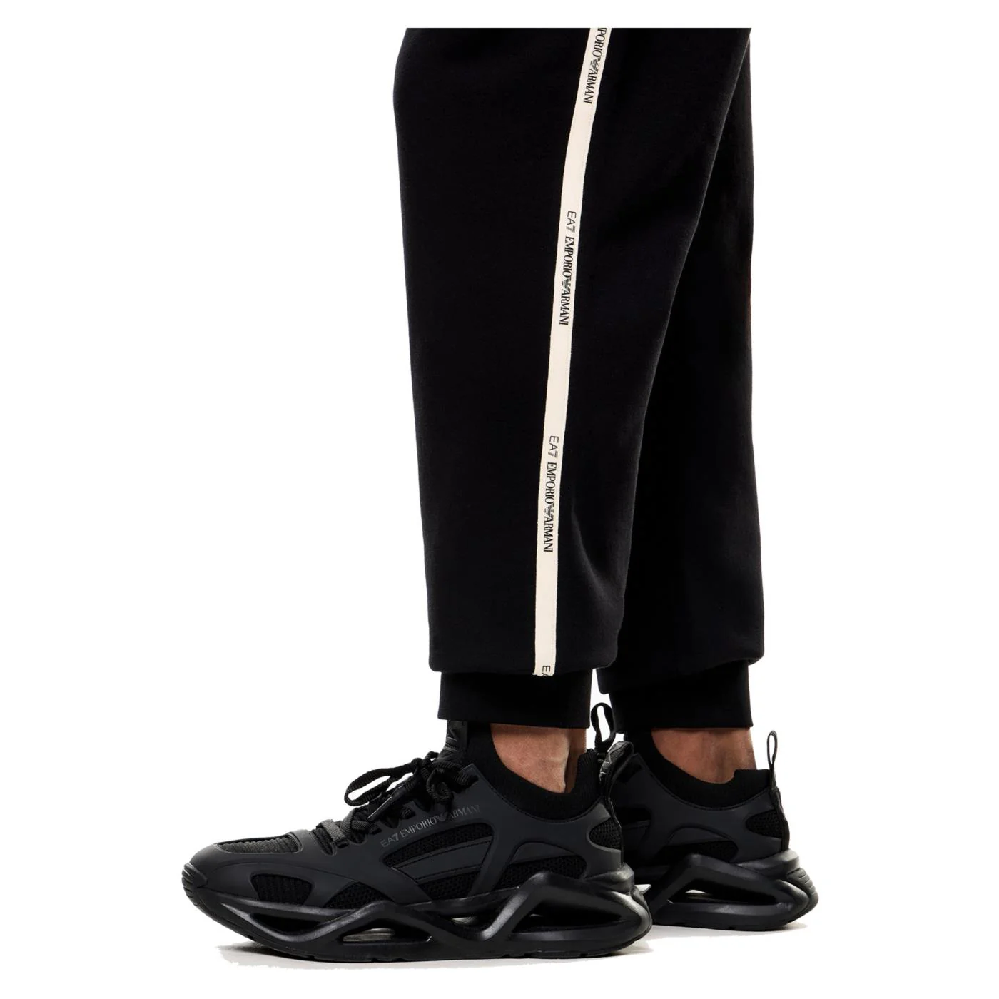 EMPORIO ARMANI 7 EA7 TRAIN LOGO TAPE PANTS - Image 4