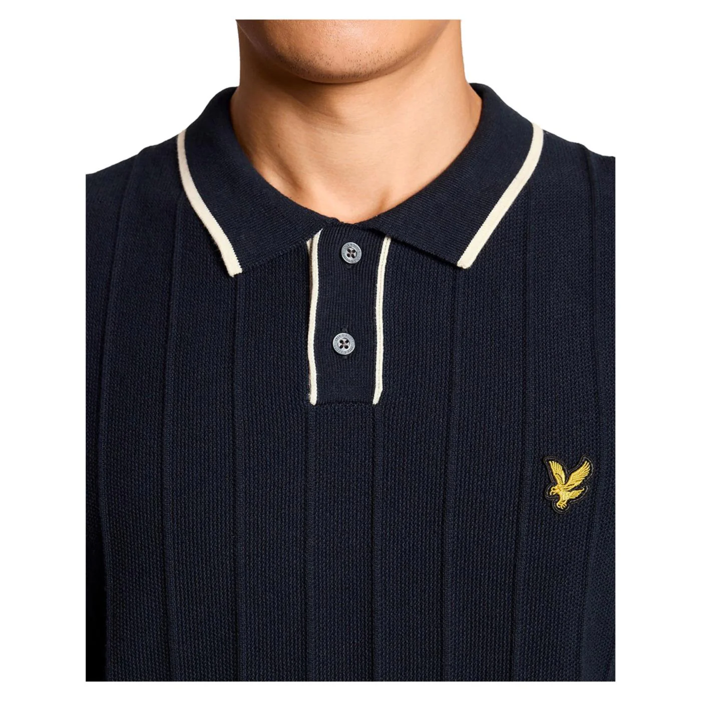 LYLE & SCOTT TIPPED PIQUE KNITTED POLO - Image 3