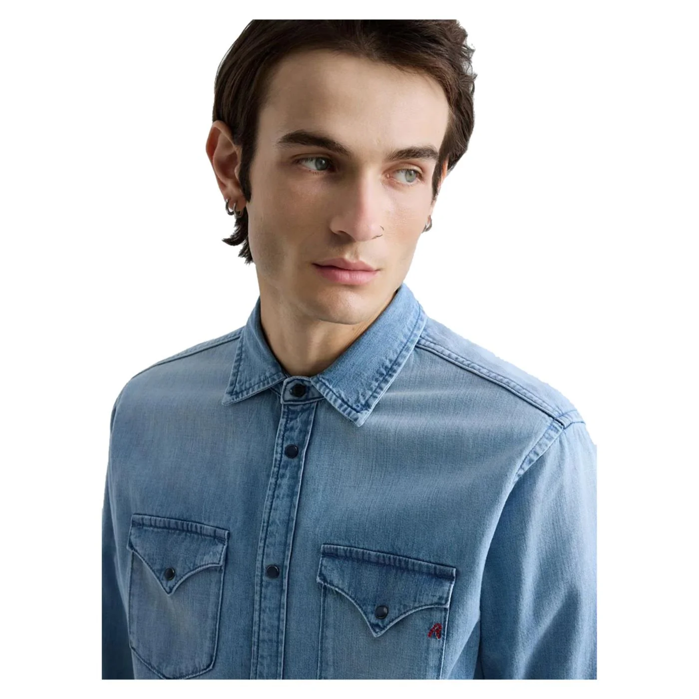 REPLAY CAMICIA WESTERN IN DENIM - Image 3