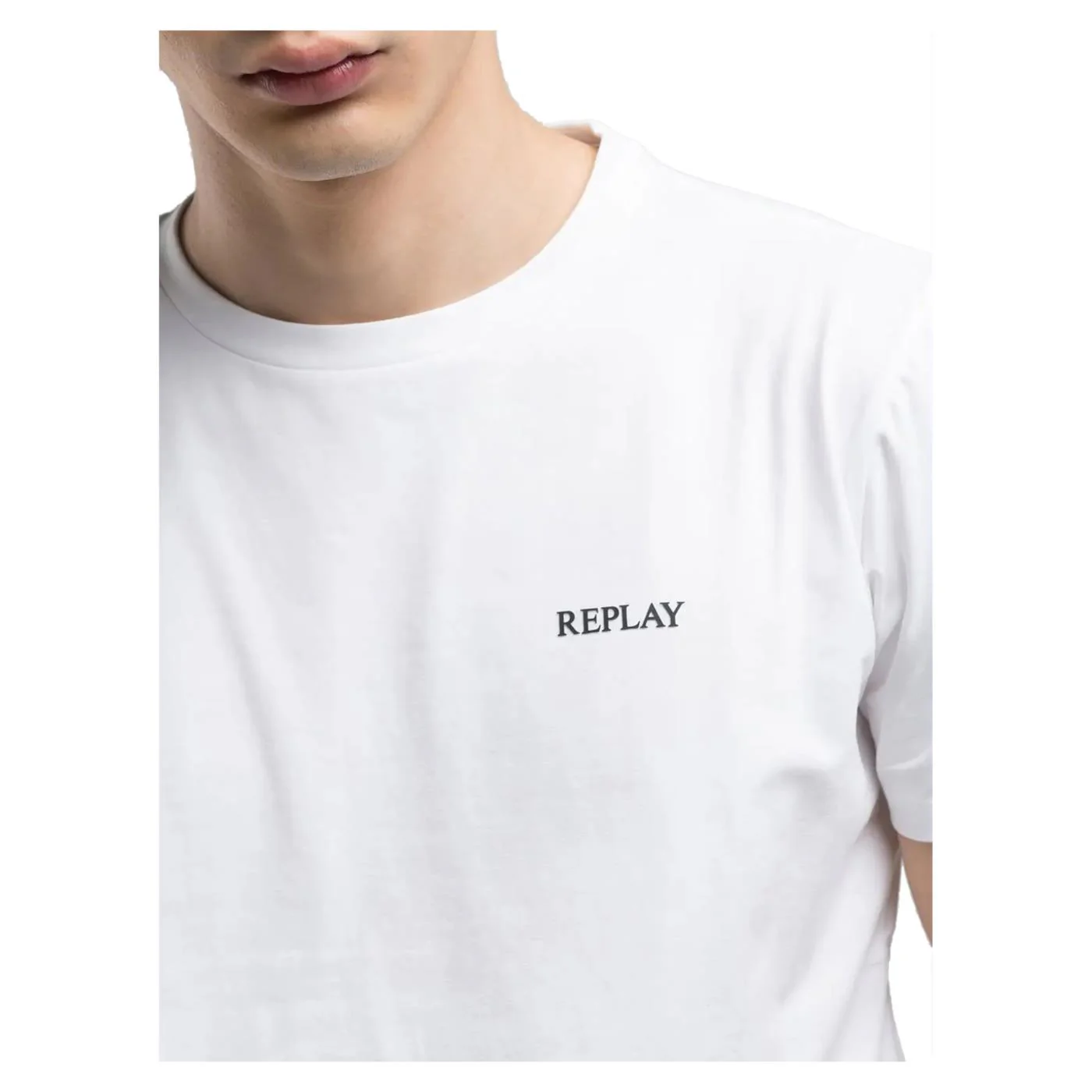 REPLAY TEE IN COTONE LETTERING - Image 3
