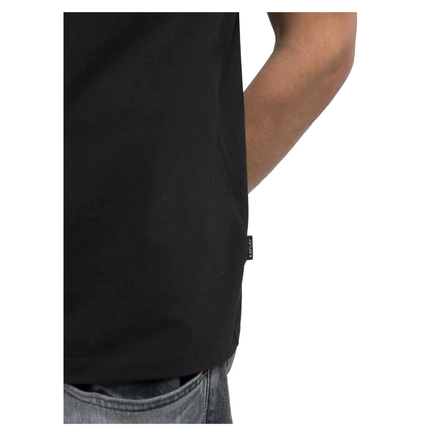 REPLAY TEE IN COTONE LETTERING - Image 4