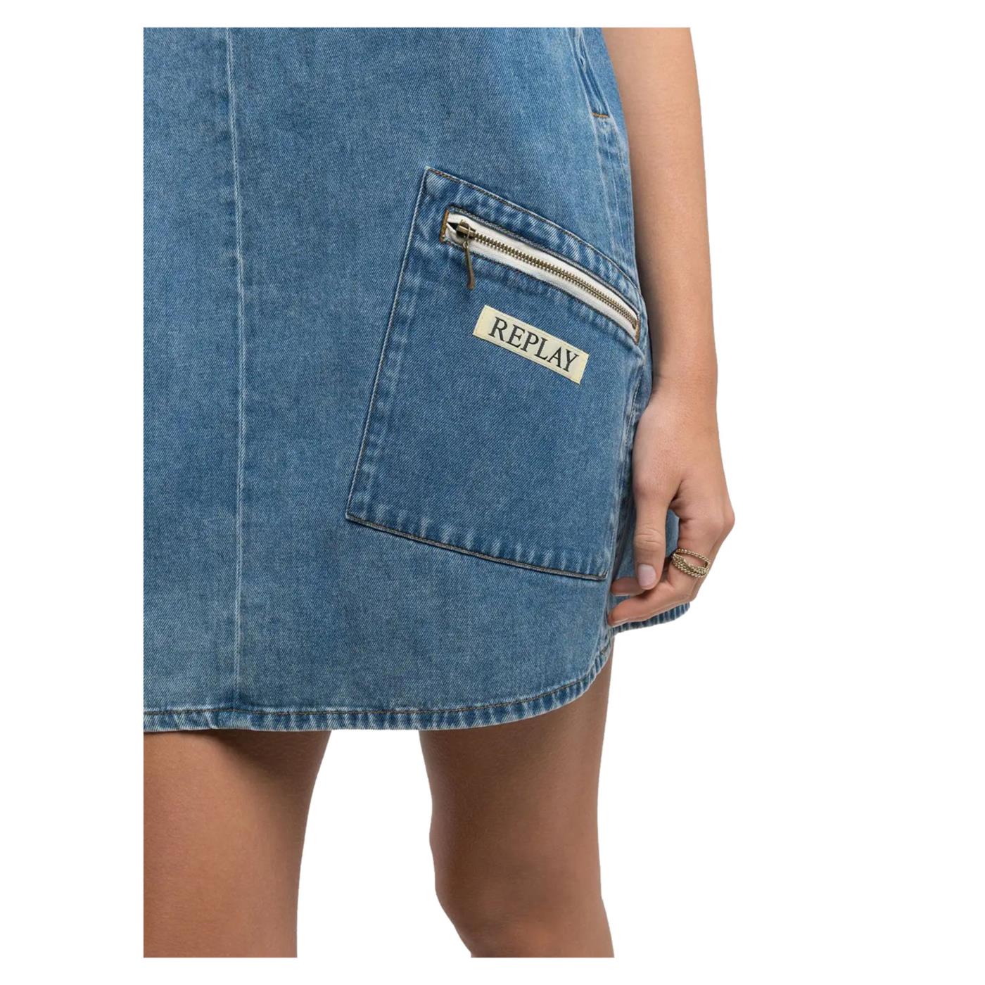REPLAY VESTITO MINI IN DENIM - Image 4