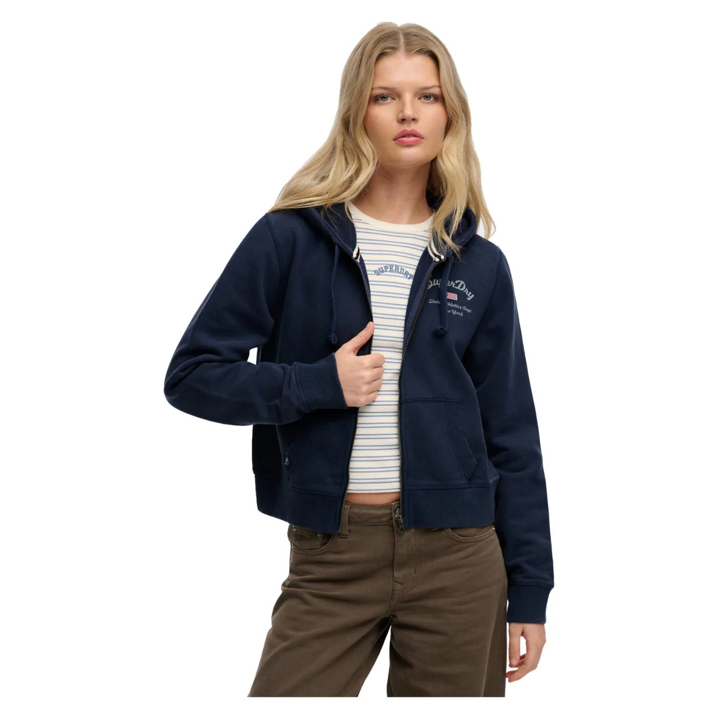 SUPERDRY RELAXED CROP ZIP HOODIE - Image 3